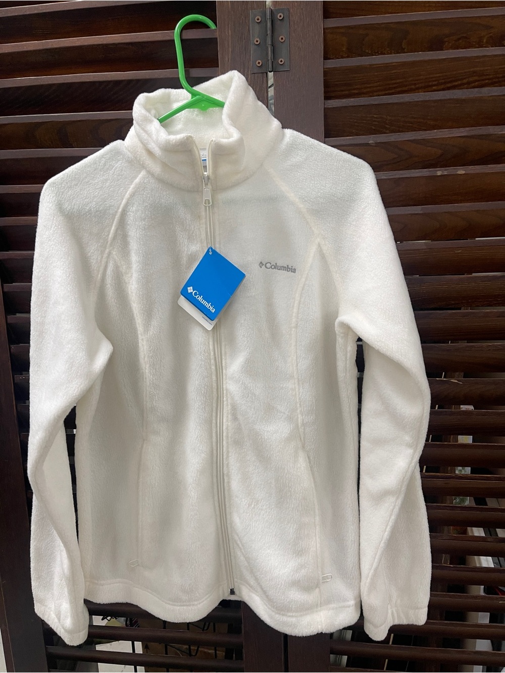 Columbia White Full-Zip Fleece Jacket